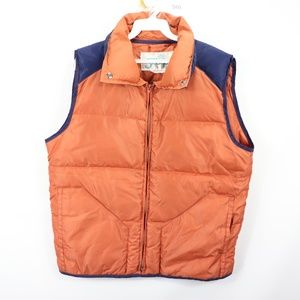 80s Skitique Mens XL Down Fill Puffer Vest Orange